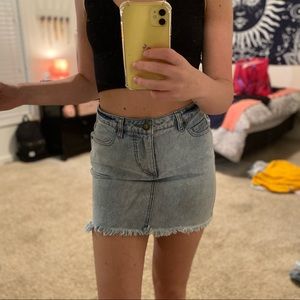 Acid Wash Denim Skirt